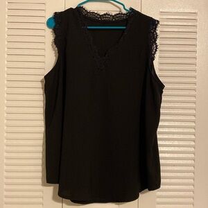 Black sleeveless top